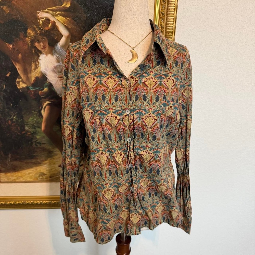 Linen Lawn Art Nouveau Boho Blouse